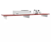 Vladon Game TV-Aufsatz 138,5 x 9,5 x 34,5 cm Weiß matt/Bordeaux Hochglanz MDF/Spanplatte