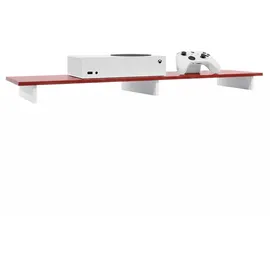 Vladon Game TV-Aufsatz 138,5 x 9,5 x 34,5 cm Weiß matt/Bordeaux Hochglanz MDF/Spanplatte