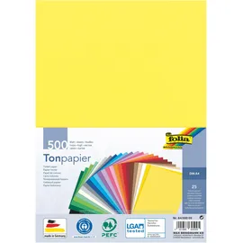 Folia Tonpapier Mix DIN A4 130 g/m2 500 Blatt farbsortiert