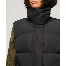 Superdry Damen. Lange Steppweste schwarz 44 - Black - XL