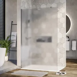 Bernstein Duschabtrennung Walk-In Nano Echtglas 10mm Milchglas 130cm