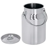 Contacto Milchkanne, Transportkanne, mit Deckel, 0,5-5 Liter Inhalt wählbar, extra schwere Qualität : 2 l Variante: 2 l - Silber