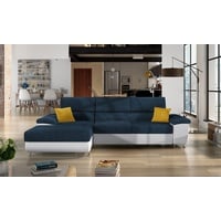 MIRJAN24 Ecksofa Cotere Mini, mit Schlaffunktion und Bettkasten, Polsterecke mit Einstellbare Kopfstützen, Wohnlandschaft blau