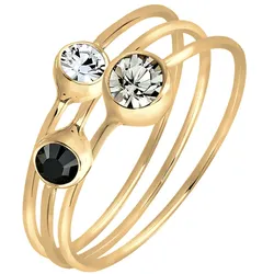 Elli Set Stacking Zart Kristalle 925 Silber Ringe   Damen 