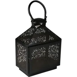 Kerzenlaterne AM DESIGN "Weihnachtsdeko", schwarz, B:13,00cm H:28,00cm T:20,00cm, Metall, Kerzenhalter, aus Metall, handgefertigt