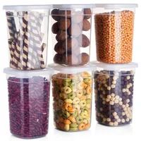 Vilde Lebensmittelbehälter mit Deckel Frischhaltedosen Vorratsbehälter Küchenbehälter 1 L 6 Stk. - Transparent