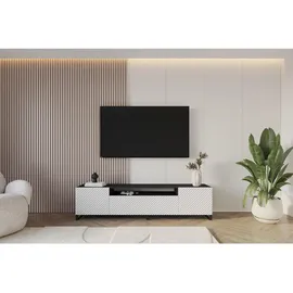 altdecor Zeno Lowboard 200 cm Schwarz/Weiß Holz