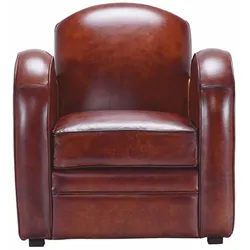 Casa Padrino Luxus Echtleder Sessel Braun / Schwarz - Echtleder Möbel