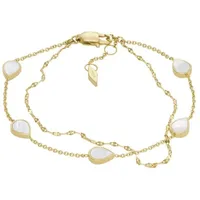 Fossil Teardrop Armband Edelstahl goldfarben mit Perlmutt JF04317710 Größe 19 cm