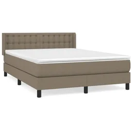 vidaXL Boxspringbett mit Matratze Taupe 140x200 cm Stoff
