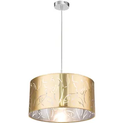 Hänge Leuchte gold Decken Pendel Lampe Wohn Zimmer Beleuchtung Stanzungen Muster Globo 15359H