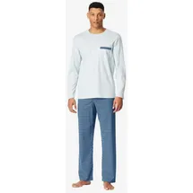 SCHIESSER Pyjama Comfort Nachtwäsche Blau 4XL
