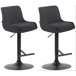 CLP 2er Set Barhocker Club Stoff schwarz/schwarz