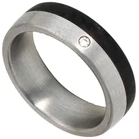Schmuck Krone Diamantring Partnerring, Diamant, Edelstahl Carbon, Unisex Innenumfang 60mm ~ Ø19.1mm