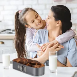 Relaxdays Springform Kastenform, eckig, antihaft, Flachboden, Königskuchen, Rührkuchen, Backform, 31 x 12 cm, anthrazit