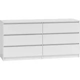 roe furniture | Kommode Mit 6 Schubladen 140cm Sideboard Anrichte Holz Weiss Mat Modern
