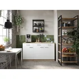 Respekta Unterschrank 150 cm Eiche Sägerau 150 x 60 x 85 cm Weiß