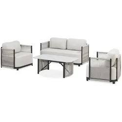 Juskys Premium Outdoor Lounge Curacao - Gartenmöbel Set modern, wasserabweisendes Olefin, wetterfest