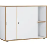VCM my office Schiebetürenschrank Salia, 920734 honig-eiche, weiß 1 Fachboden 100,0 x 37,4 x 74,0 cm