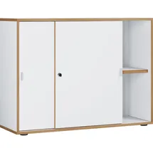 VCM my office Schiebetürenschrank Salia, 920734 honig-eiche, weiß 1 Fachboden 100,0 x 37,4 x 74,0 cm