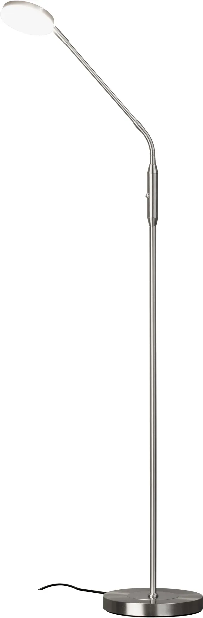 Fischer & Honsel LED-Stehleuchte SORENTO ca. H160 cm, D23 cm in Nickel matt, Acrylglas weiß