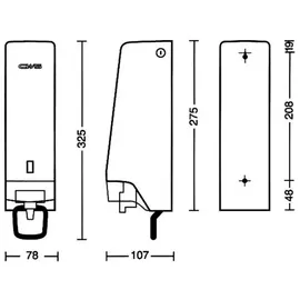 CWS Seifenspender Paradise Cream Universal Seifencremespender mit Schloss HxBxT 354,2x93,6x120,4mm, weiß, 4001000, zur Wandmontage, Kunststoff, 1000ml
