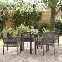 vidaXL Garten Essgruppe 5-tlg. Grau