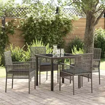 vidaXL Garten Essgruppe 5-tlg. Grau