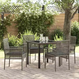 vidaXL Garten Essgruppe 5-tlg. Grau