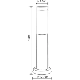 GLOBO 2er Set Sockelleuchte, Edelstahl, anthrazit, rauch, H 45 cm