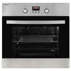 Exquisit Einbau-Backofen »EBE 65-1H«, 58 l, metall, silbergrau - silberfarben