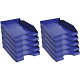 Exacompta 123104D 10x Briefablage Ecotray aus recyceltem Kunststoff DIN A4. Ideale Briefkörbe für Ihre Organisation. Robuste und stapelbare Ablagekörbe Blauer Engel nachtblau