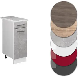 Vicco Apothekerschrank R-Line Medizinschrank für die Küche Beton/Weiß 30 cm AP Marmor