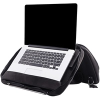 R-Go Tools R-Go Viva 15.6 Laptoptasche, Vollnarbenleder, integrierter Laptop-Ständer, Schultergurt, schwarz