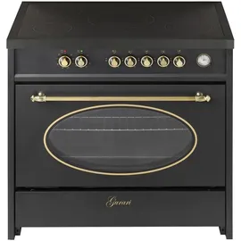 Gurari Elektro-Standherd GCH E 912 BL r + GCH 462 BL 9 Prime Dunstabzugshaube 90cm - Schwarz