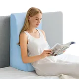 GREENSAPPIRE Lesekissen Rückenkissen für Bett & Sofa – Ergonomisches Keilkissen als Rückenstütze zum Lesen, Fernsehen & Entspannen (Blau)