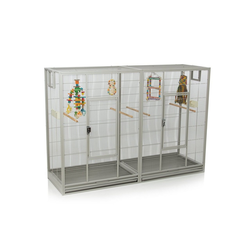 Montana Cages Vogelkäfig Melbourne II - Platinum, Doppelkäfig, Käfig XL, Voliere für Sittiche & Finken