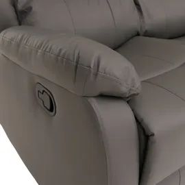 Mendler 2er Kinosessel HWC-O62, Relaxsessel Fernsehsessel mit Armlehne, Liegefunktion Kunstleder ~ grau