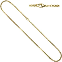 Goldkette JOBO, gelb (gelbgold 585), Halsketten, Damen, Gelbgold 585, L: 45cm, Erbskette 585 Gold 45 cm