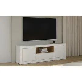Forte LefkadasTV-Board Lowboard 195,4 x 61,6 cm Weiß Holzwerkstoff