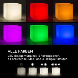 Blumfeldt Shinecube XL Leuchtwürfel 40x40x40cm 16 Farben-LED 4 Licht-Modi: weiß