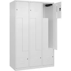 C+P Z-Spind Classic PLUS bodenstehend, 6 Abteile, HxBxT 185x120x50cm, Zylinderschloss, Verkehrsweiß von PROREGAL