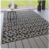 Steffensmeier Teppich Bergen, Rechteckig, In- und Outdoor, wasserfest schwarz 80 cm x 150 cm