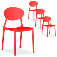 Gartenstühle Stapelbar Kunststoff 4er Set Rot Küchenstühle Stuhl Homestyle4u