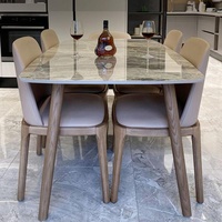 360Home Design Esstisch aus Keramik schönes Marmor Muster 130cm+Stuhl*4