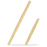 Relaxdays Teigroller Bambus, 2er Set, Hellbraun