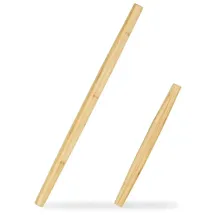 Relaxdays Teigroller Bambus, 2er Set, Hellbraun