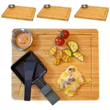 Dune Design 4 Personen Raclette Teller Set - 30x25 Raclette Brettchen Pfännchen Untersetzer