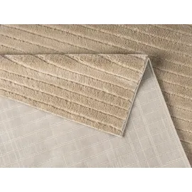 LeGer Home by Lena Gercke Teppich "Selma", beige, B:60cm H:19mm L:90cm, Kunstfaser, LEGER HOME BY LENA GERCKE, Teppiche, Teppich, Hoch-Tief-Struktur, Streifen Design, weich, Wohnzimmer, Schlafzimmer