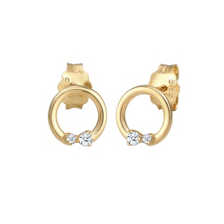 Elli DIAMONDS Kreis Geo Diamanten (0.04 ct.) Edel 585er Gelbgold OneSize Damen
